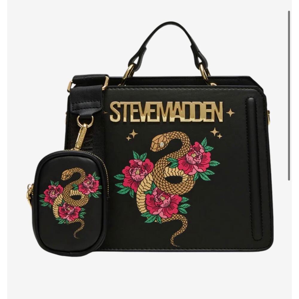 Steve Madden Bevelyn Lunar New Year Black Faux Leather